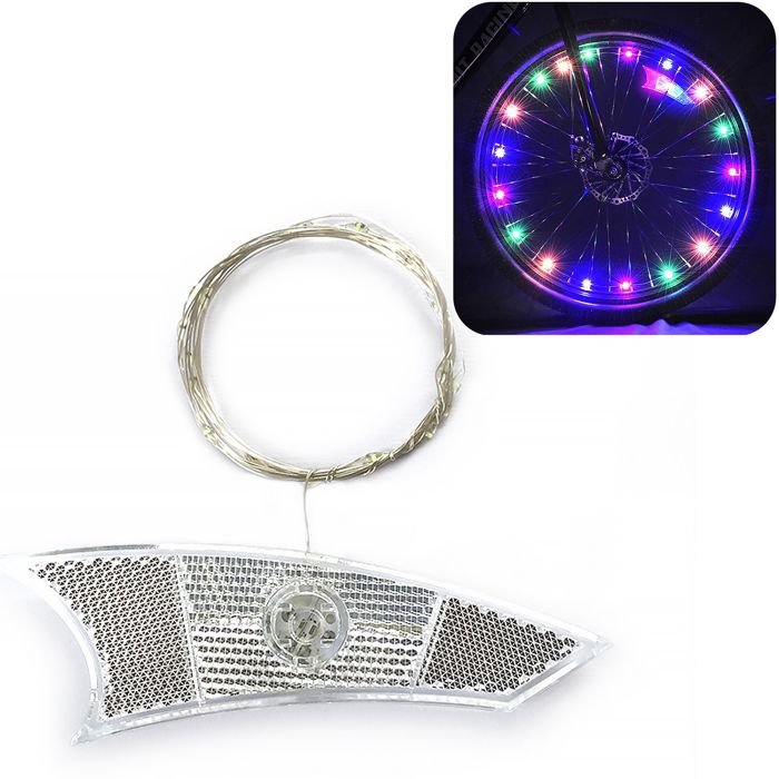 Wozwe Éclairage de roue de vélo à LED, lumière de rayon de vélo, étanche, 3 modes d'éclairage, pour VTT/Vélo de route/Vélo d'enfant