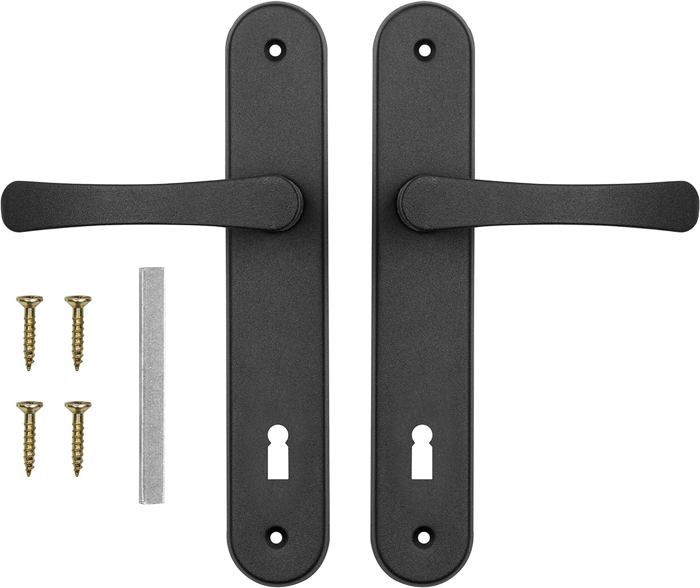 Jeu De Poignées De Porte Wave Urfic Rosace Ronde Nickel | Poignées De Porte