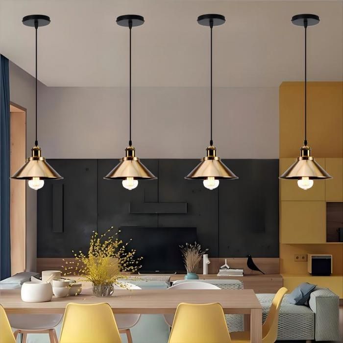 WOTTES 4 x Rétro Suspension Luminaire Industriel Design Edison Luminaire