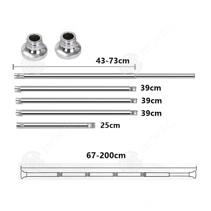 Tringle Rideau Douche Extensible 90-160cm - Installation Sans Perçage Noir