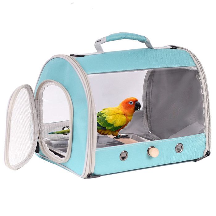 Meilleurs prix pour Sac de transport portable pour oiseau, cage à oiseaux pour perroquet, perruche, calopsitte avec plateau et perchoir en bois Vert
