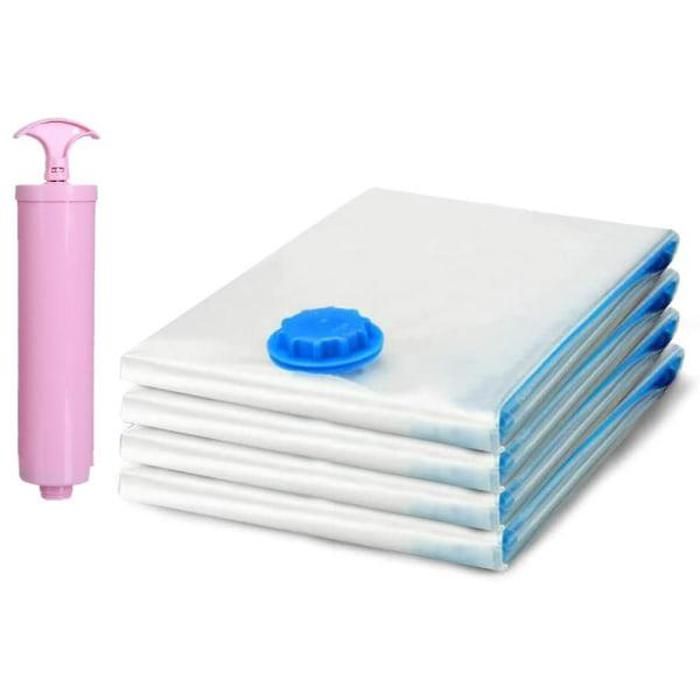 Lot De 11 Sacs De Rangement Sous Vide + Pompe Manuelle Pour Vêtements, Couette - Gain De Place Garanti