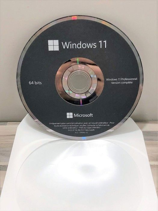 Windows 11 Professionnel DVD 64 Bits. Produit original avec Licence offerte en cadeau. Version française.