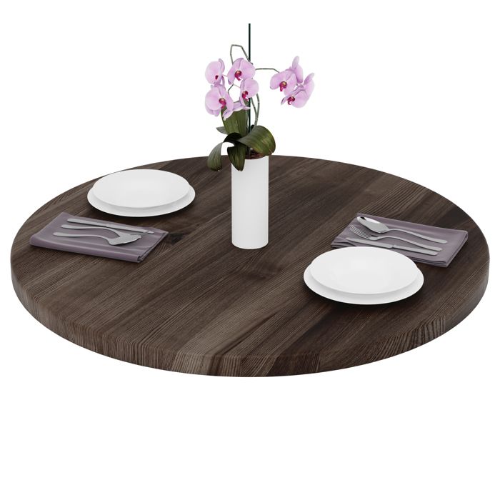 Plateau De Table Rond Pliable En Bois Massif – Diamètre 140 Cm (55 Pouces) – Rallonge Pour Table, Sans Pieds