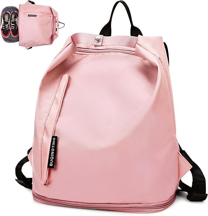 Petit Leger Sac à Dos décole Sport Femme Fille Etanche avec Compartiment Chaussure y Poche Humide Imperméable Loisir pour Gym