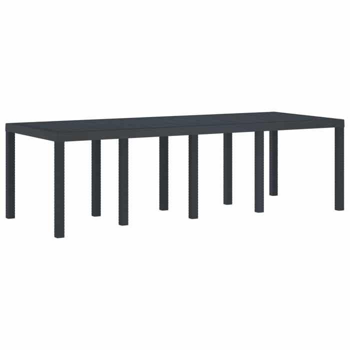 vidaXL Table de jardin 250x100x73 cm en Poly Rattan - vue 2
