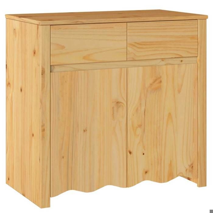 ESTINK® Buffet bas contemporain - Armoire Polyvalent - pour Cuisine/Salon - Marron 79x43x75 5 cm - Bois de pin massif @@813
