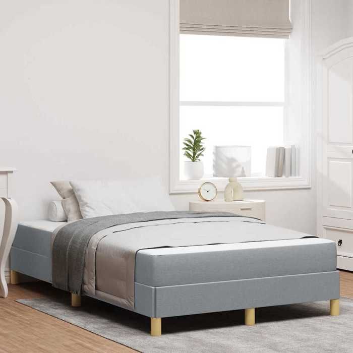 vidaXL Lit à ressorts avec matelas Gris clair 120 x 200 cm tissu 3398556