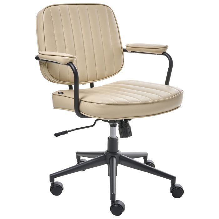 Chaise de bureau BERNE Cuir PU Beige