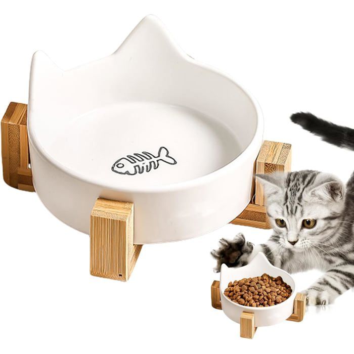 Gamelle surélevée en céramique pour chat - Gamelle inclinée antidérapante pour chat - Gamelle orthopédique pour chien et chat