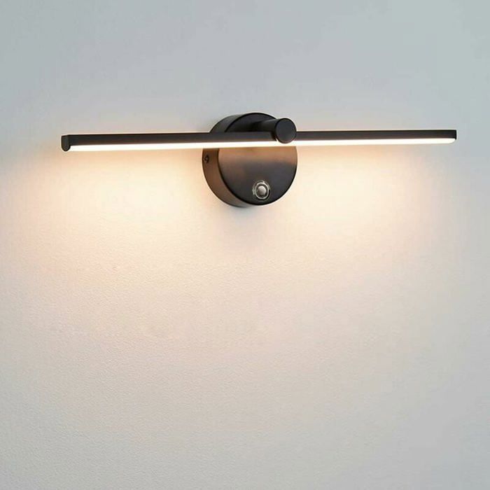 Lampes LED à intensité variable avec interrupteur lampe murale de salle de bain rotative à 300 ° LED 8 W 4000 K Label
