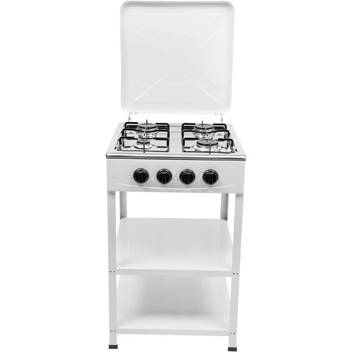 Plaque de cuisson à gaz autoportante rectangulaire avec 4 grilles en fer pour les familles et les activités