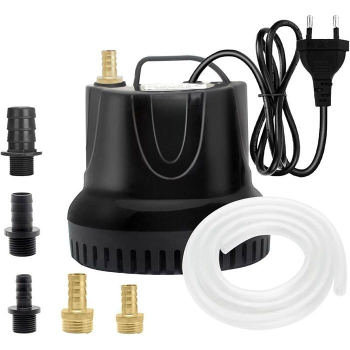 Pompe à Eau Submersible 25W 1500L/H Ultra-Silencieuse Bassin Fontaine Jardin Aquarium 5 Buses