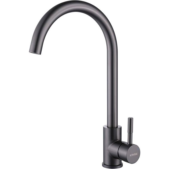 Robinier De Cuisine KINSE LD-2002RG – Levier Simple, Bec Incurvé, Rose Gold, Inox