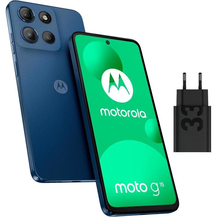 Moto g15 Débloqué 8+ – Écran 6 72" Full HD Caméra 50 MP Batterie 5200 mAh Haute Capacité – + Chargeur Rapide Câble USB C & Coque de Protection Inclus - vue 8