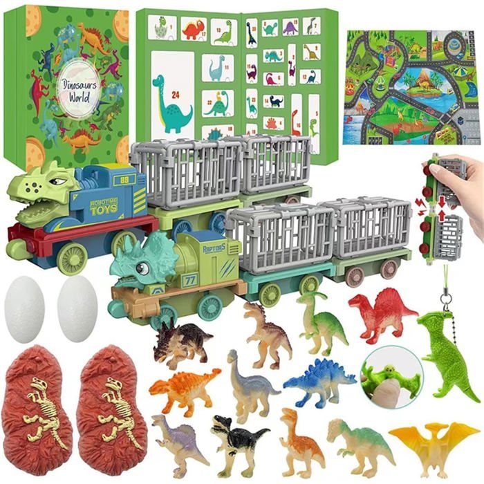 Calendrier De L'Avent Dinosaure 2025 - 24 Figurines - Compte à Rebours Noël - Cadeau Enfant Garçon Calendrier De L'avent Dinosaure