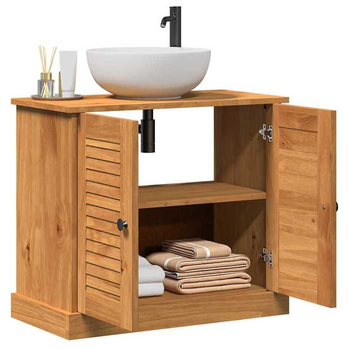 Meuble sous évier en pin massif - vidaXL - Vigo - 67.5x34x59 cm - Marron miel - Bois massif - Finition vernie