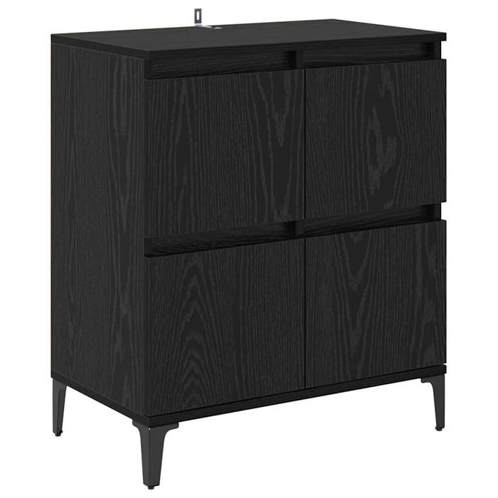 Buffet en bois dingénierie - vidaXL - Chêne Noir - 60 x 35 x 70 cm - 4 portes - Rangement polyvalent - Style rustique