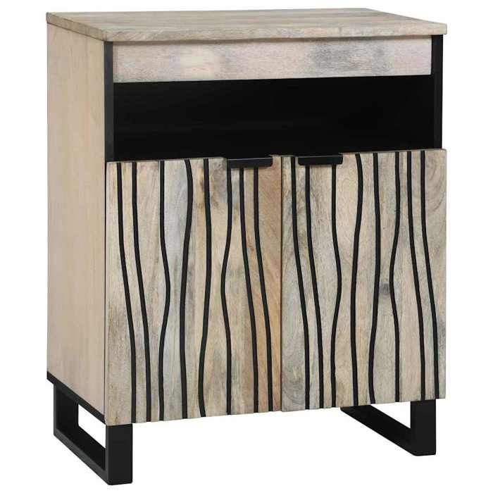 NEW 2026 Meubles et étagères de rangement Classique Armoire pour médias Blanc et Noir 60x33x75 cm L4189