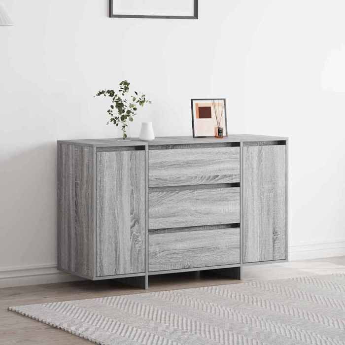 NEW 2026 Buffet Classique Armoire latérale pour salon Gris Sonoma 120x41x75 cm Bois dingénierie L3648