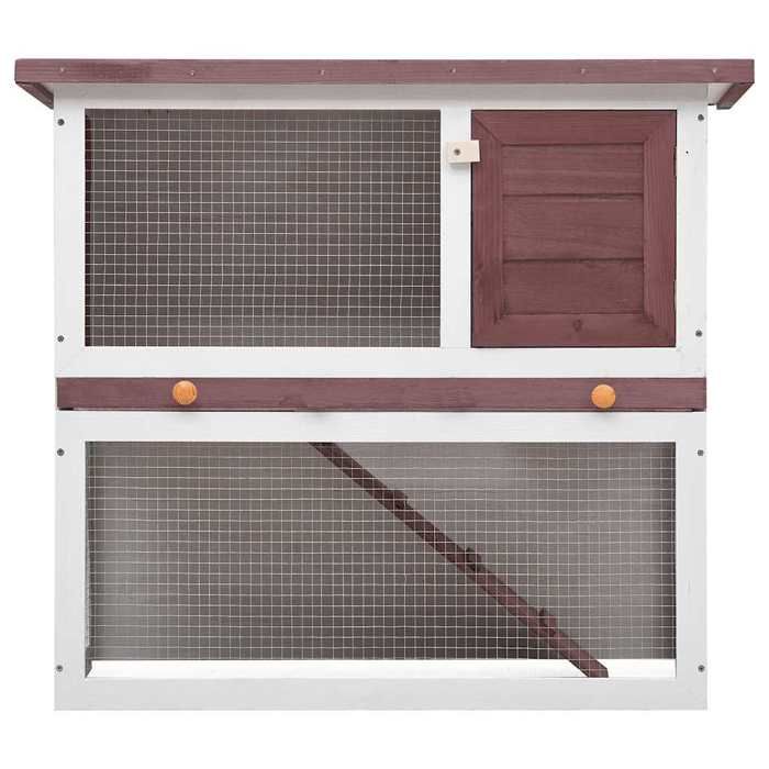 NEW®Meuble danimaux - ROBUST - Clapier dextérieur - 1 porte Marron Bois FR1505132
