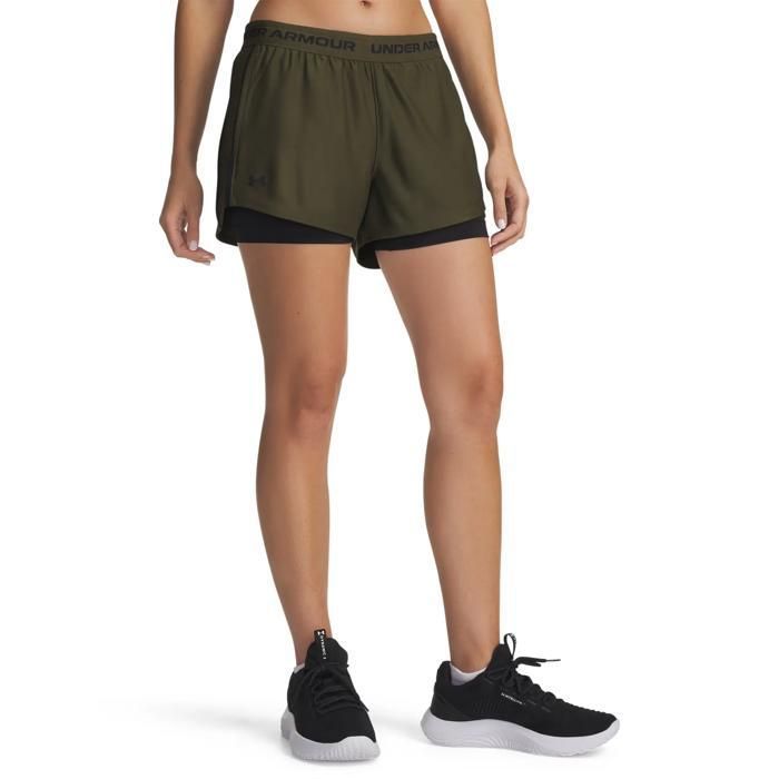 Short 2 en 1 - UNDER ARMOUR - Tech Play Up - Compression intégrée - Polyester recyclé ≥90% - Respirant