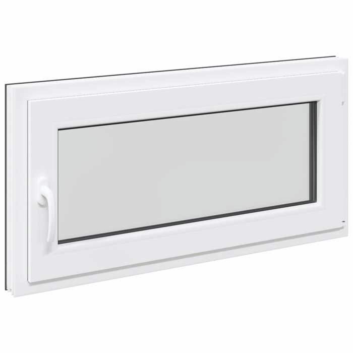 Style minimaliste - Quincaillerie - Moderne Fenêtre de sous-sol - RISOR 100x50cm PVC et verre Anthracite - pour maison df7833932