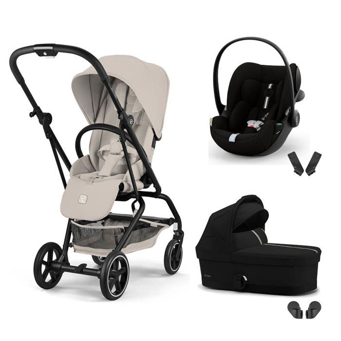 CYBEX - Poussette Trio Eezy S Twist+ 2 + Cloud G3 Plus + Nacelle Dune Grey