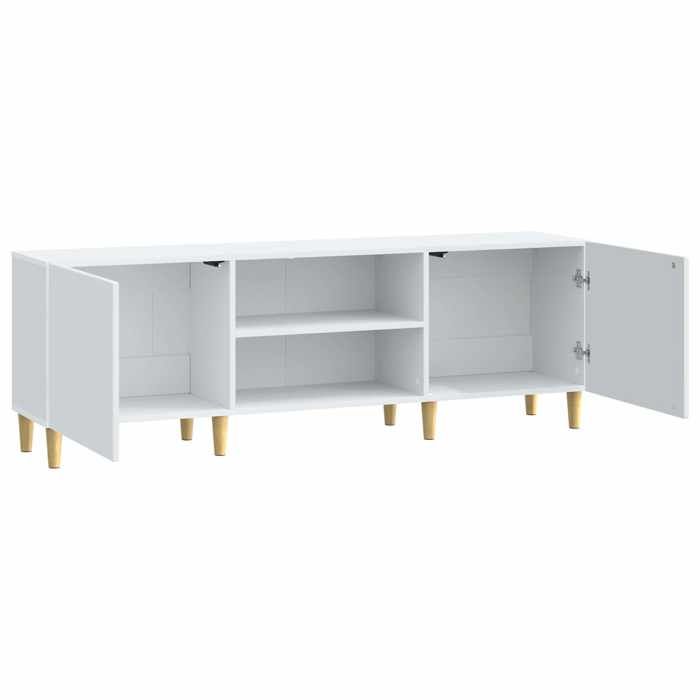 Meuble TV - vidaXL - bois dingénierie - blanc - 2 portes - 1 étagère - style vintage - 150 x 31 x 50 cm 725moc17y