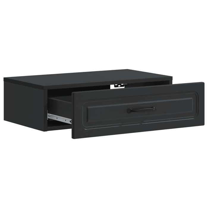 Table dappoint murale - Armoire suspendue - pour cuisine - bois dingénierie - noir - 1 tiroir - 59x34 5x17 cm ljr18s383035