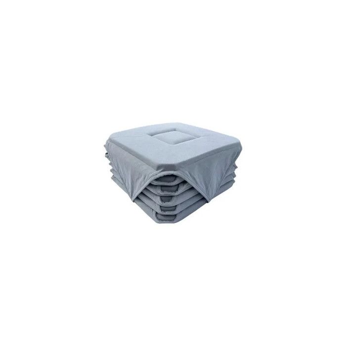 ALPES BLANC - Lot de 6 Galettes de Chaise uies gris clair 38x38cm – Assise Confortable et Rembourrée – Fixation Par lanières