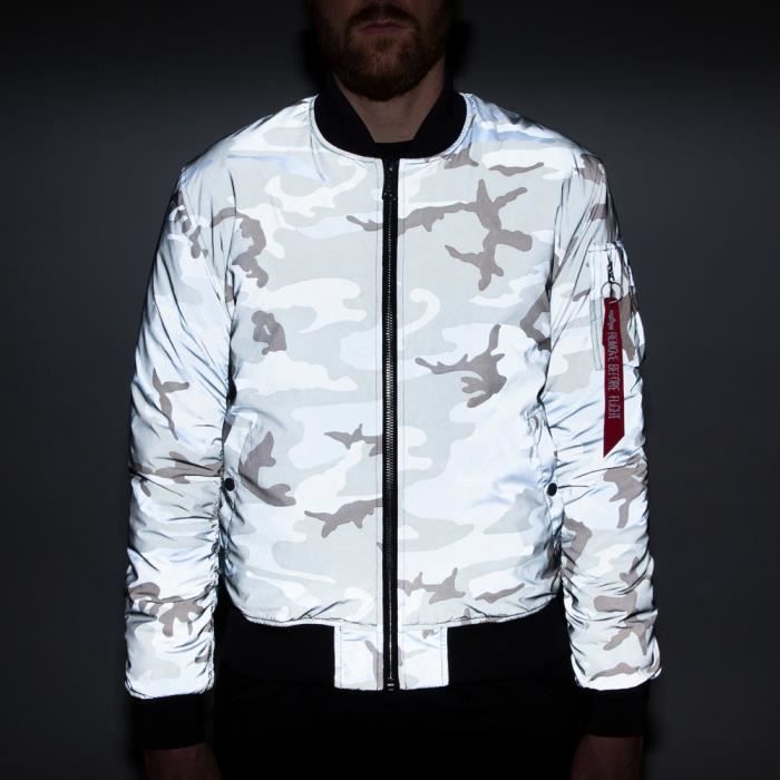 Veste Alpha Industries MA-1 VF 59 Reflective Camo - noir camouflage ...