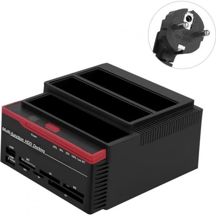 Station D'accueil Disque Dur Double Baie USB 3.0 - Support SATA/IDE 2.5" Et 3.5" Sans Installation