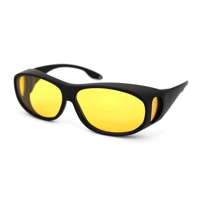 Anti Reflets Jaune Teinté HD Vision Nocturne Conduite Lunettes