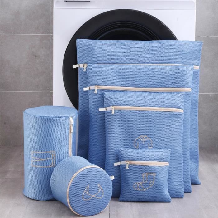 L 30-40cm - Bleu - Sacs à linge pour Machine à laver, maille pliable, sac à  linge sale, voyage sous vêtements - Cdiscount Electroménager