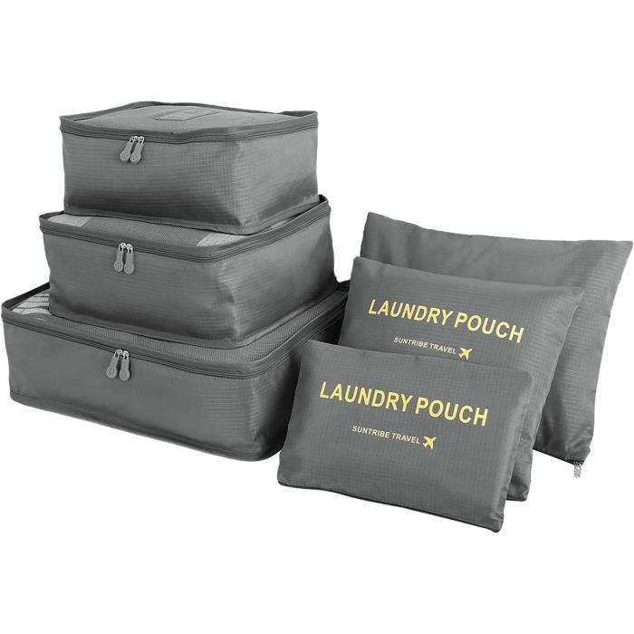 6 Pcs Cubes D Emballage Pour Voyage Organisateur De Bagages Sac