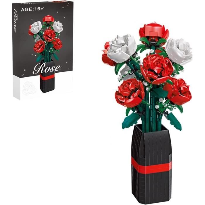 Fleur Rose Bouquet Vase Brique Modèle Brique, Compatible Avec Lego,  Arrangement D'Affichage Créatif Décoration De La Maison [u5935] - Cdiscount  Maison