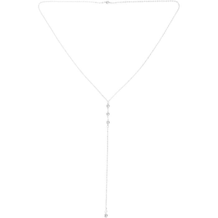 collier mariee minimaliste cristal rose poudre swarovski mariage