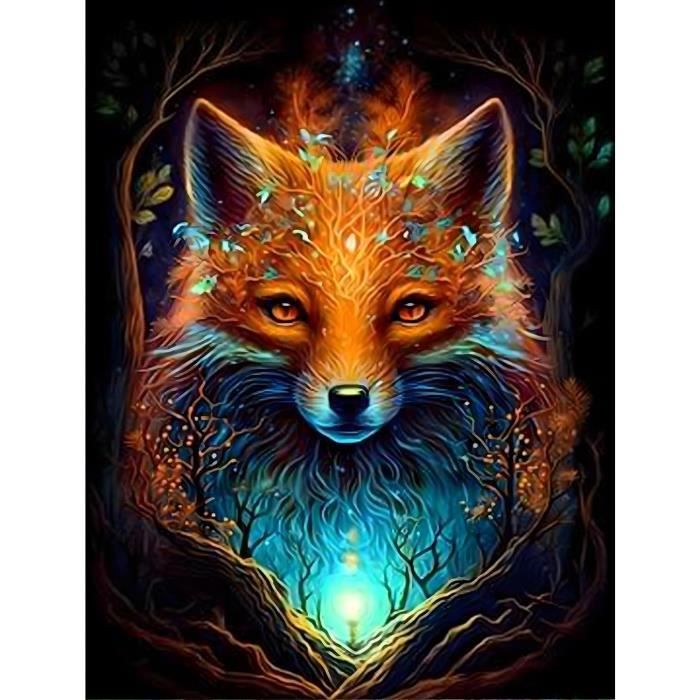 Kit Diamond Painting Renard Avec Cadre - Art Diamant 5D Pour Enfants