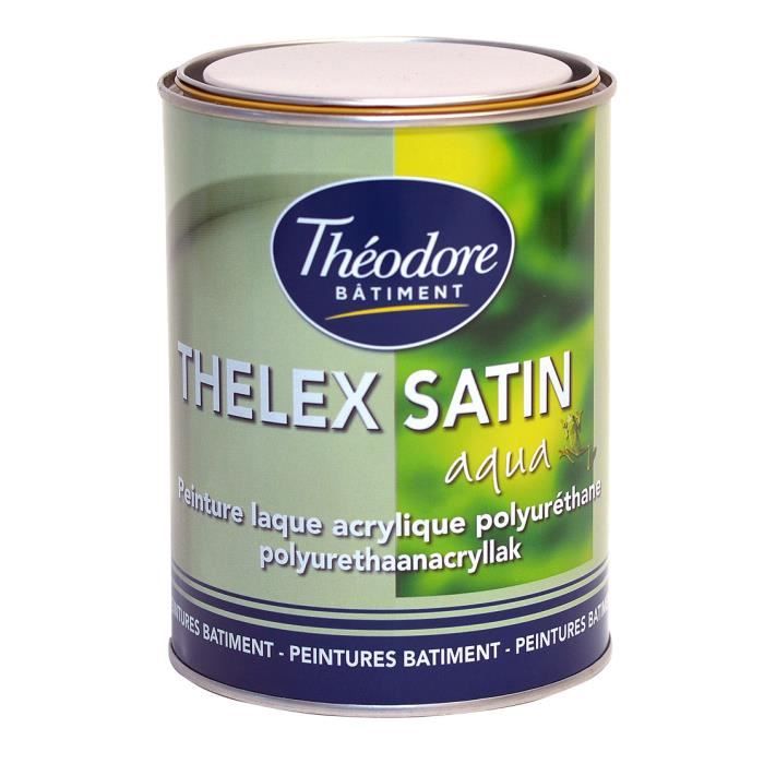 Peinture laque acrylique satinée haut de gamme pour bois, boiseries,  meubles et murs : Thelex satin aqua - RAL 7021 Gris noir - 1L - Achat /  Vente peinture - vernis Peinture laque acrylique - Cdiscount