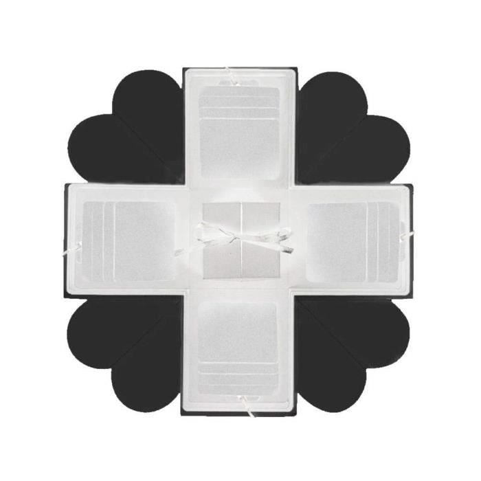 Boite Cadeau A Dragee Sachet Fete Anniversaire Noel Saint Valentin Avec Album Photo Souvenir Diy Noir Blanc Cdiscount Beaux Arts Et Loisirs Creatifs