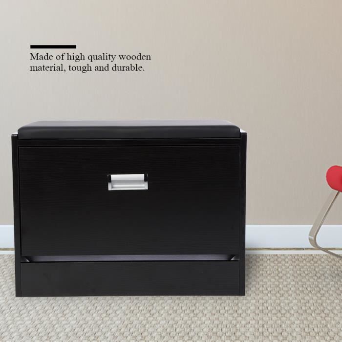 Range Chaussures Banc De Rangement A Chaussures Noir En Bois Achat Vente Meuble A Chaussures Range Chaussures Banc De R Cdiscount