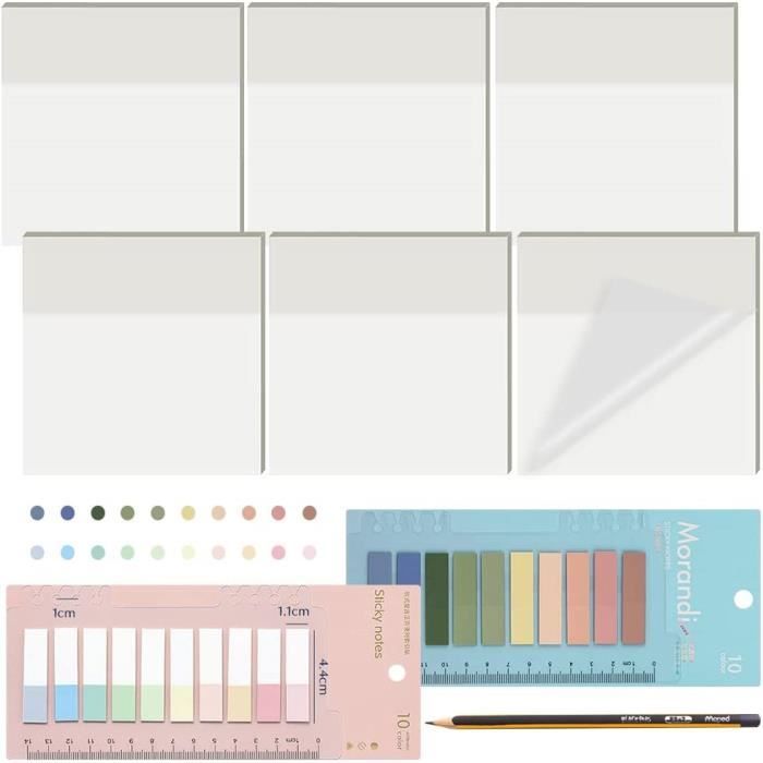 Sticky Notes Transparentes 700 Pièces Transparent Sticky Notes Autocollantes Transparent, Marque ...
