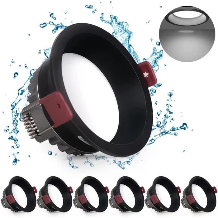 4 Spots LED Encastrables Noirs Extra-plats 18W 1500LM (équiv. 150W) IP44 4000K