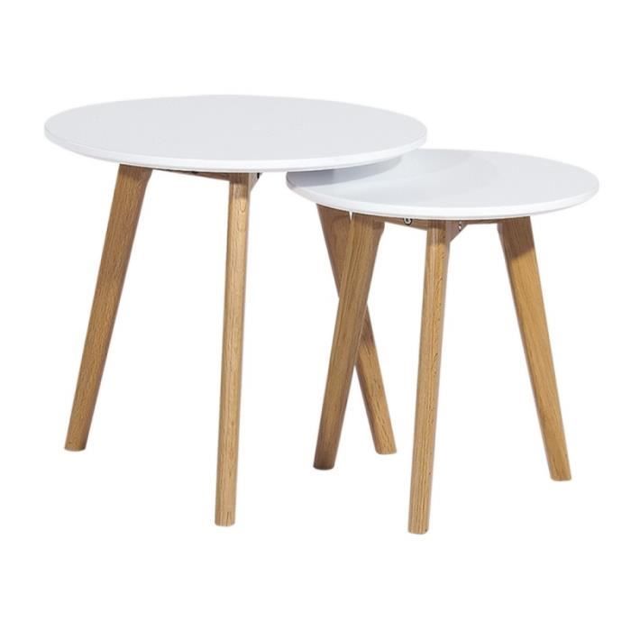 Table Gigogne Ronde Blanche Achat Vente Pas Cher