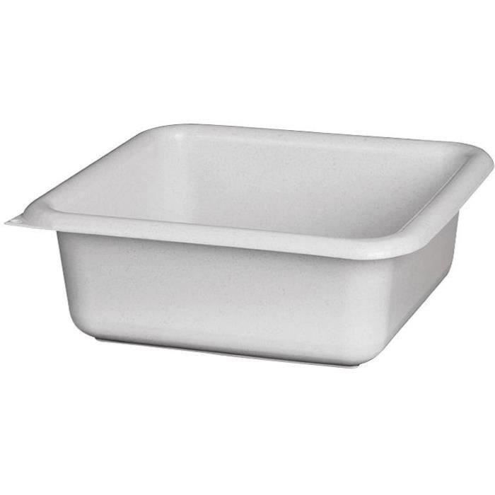 ALUMINIUM ET PLASTIQUE - Cuvette carrée 20cm 1.5l Gris moucheté