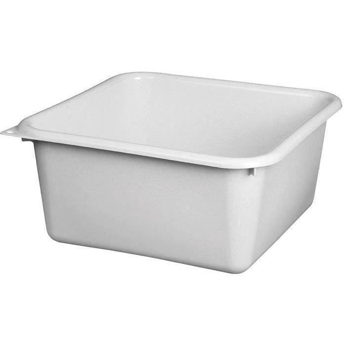 Cuvette carrée - 38 cm - 15 L - gris moucheté