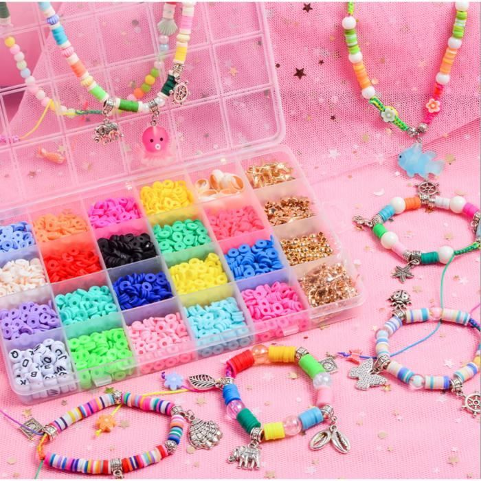 Kit Perles RUBY 8000+ Perles De Rocaille 3mm Avec Lettres Alphabet - Kit Bracelet Bijoux Adulte Enfant, Idéal Pour Noël Et Anniversaires