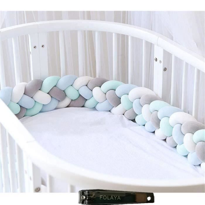 2.2m Tour de lit Bébé Coussin Serpent Coussin Tressé pare-chocs Velours  Bébé Protection Chambre Décor (Blanc gris vert bleu) - Cdiscount  Prêt-à-Porter