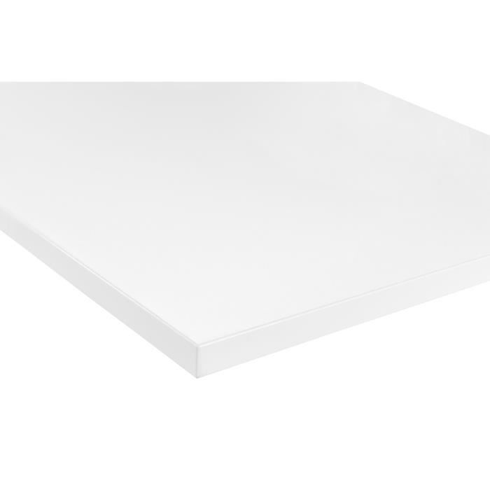 Plateau de Table POKAR - Blanc - 120x60 - Plaque stratifiée haute qualité - Imitation bois naturel